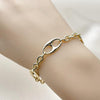 Pulsera Elegante 03.213.0385.07 Oro Laminado, Diseño de Mariner y Rolo, Diseño de Mariner, Pulido, Dorado