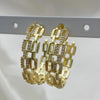 Arete Dormilona 02.341.0090 Oro Laminado, Diseño de Paperclip, con Micro Pave Blanca, Pulido, Dorado