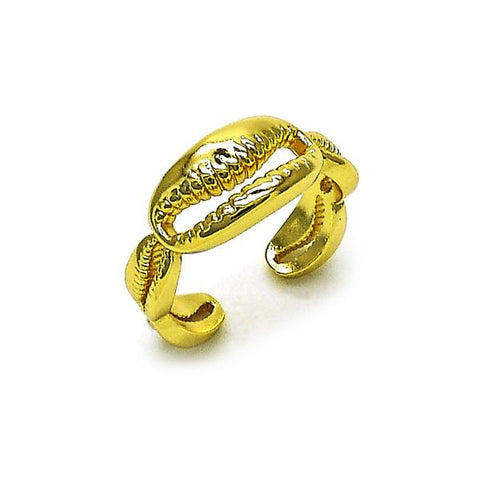 Anillo Elegante 01.341.0170 Oro Laminado, Diseño de Concha, Pulido, Dorado
