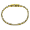 Pulsera Tennis 03.213.0346.07 Oro Laminado, con Zirconia Cubica Blanca, Pulido, Dorado