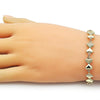Pulsera Elegante 03.213.0337.07 Oro Laminado, Diseño de Corazon y Hueco, Diseño de Corazon, Pulido, Dorado