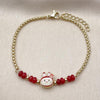Pulsera Elegante 03.213.0391.07 Oro Laminado, con Cristal Granate, Esmaltado Rojo, Dorado
