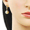 Arete Colgante 02.170.0504 Oro Laminado, Diseño de Bola, Mate, Dorado
