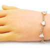 Pulsera Elegante 03.283.0312.07 Oro Laminado, Diseño de Corazon, con Zirconia Cubica Blanca, Pulido, Dorado