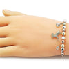 Pulsera Elegante 03.411.0074.07 Oro Laminado, Diseño de Pajaro y Bola, Diseño de Pajaro, con Zirconia Cubica Blanca, Diamantado, Dorado