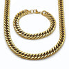 Collar y Pulso 06.435.0003 Acero Inoxidable, Diseño de Miami Cubana, Pulido, Dorado