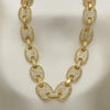 Gargantilla Básica 04.284.0059.24 Oro Laminado, Diseño de Puff Mariner, con Micro Pave Blanca, Pulido, Dorado