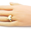 Anillo Elegante 01.341.0151 Oro Laminado, Diseño de Corazon, Pulido, Dorado