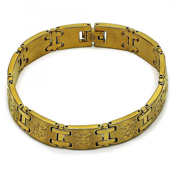 Pulsera Solida 03.114.0417.09 Oro Laminado, Diamantado, Dorado