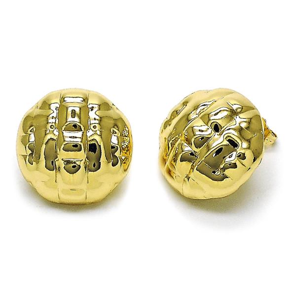 Arete Dormilona 02.195.0342 Oro Laminado, Diseño de Hueco, Pulido, Dorado