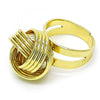 Anillo Elegante 01.383.0005 Oro Laminado, Diseño de Nudo, Pulido, Dorado