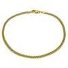 Tobillera Básica 04.63.1424.10 Oro Laminado, Diseño de Miami Cubana, Diamantado, Dorado