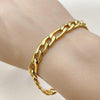 Pulsera Básica 03.256.0002.09 Acero Inoxidable, Diseño de Figaro, Pulido, Dorado