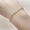 Pulsera Elegante 04.326.0006.07 Oro Laminado, Diseño de Puff Mariner, Pulido, Dorado