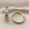 Argolla Huggie 02.210.0056.13.30 Oro Laminado, con Zirconia Cubica Zafiro Azul y Micro PaveBlanca, Pulido, Dorado