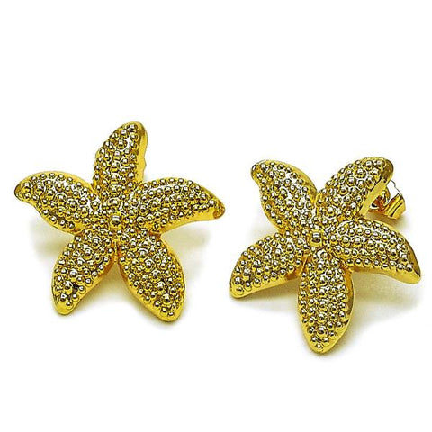 Arete Dormilona 02.282.0065 Oro Laminado, Diseño de Estrella, Pulido, Dorado