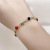 Pulsera Elegante 03.213.0043.06 Oro Laminado, Diseño de Elefante, con Cristal Granate y Negro, Pulido, Dorado