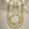 Collar, Pulso y Arete 06.372.0060 Oro Laminado, Diseño de Bismarco, Pulido, Dorado