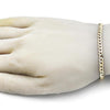 Pulsera Básica 04.213.0356.09 Oro Laminado, Diseño de Cubana Concava, Pulido, Dorado