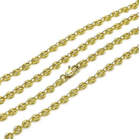 Gargantilla Elegante 04.326.0006.24 Oro Laminado, Diseño de Puff Mariner, Pulido, Dorado