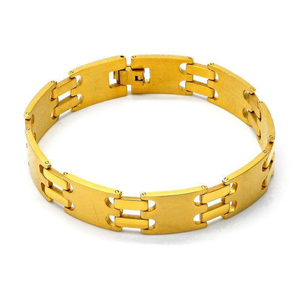 Pulsera Solida 03.63.1416.08 Acero Inoxidable, Pulido, Dorado