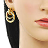 Arete Dormilona 02.282.0043 Oro Laminado, Diseño de Hueco y Nudo, Diseño de Hueco, Pulido, Dorado
