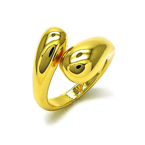 Anillo Elegante 01.341.0152 Oro Laminado, Diseño de Gota, Pulido, Dorado