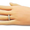 Anillo Multi Piedra 01.283.0052.08 Oro Laminado, Diseño de Baguette, con Zirconia Cubica Blanca, Pulido, Dorado
