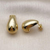 Arete Dormilona 02.282.0024 Oro Laminado, Diseño de Gota, Pulido, Dorado