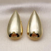 Arete Dormilona 02.428.0032 Oro Laminado, Diseño de Gota y Hueco, Diseño de Gota, Pulido, Dorado