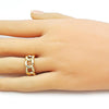 Anillo Elegante 01.310.0036 Oro Laminado, Diseño de Miami Cubana, Pulido, Dorado