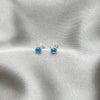 Arete Dormilona 02.397.0039.03 Plata Rodinada, con Zirconia Cubica Aguamarina, Pulido, Plateado