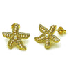 Arete Dormilona 02.341.0256 Oro Laminado, Diseño de Estrella, con Perla Marfil, Pulido, Dorado