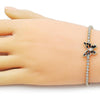 Pulsera Tennis 03.284.0040.4.08 Oro Laminado, Diseño de Mariposa y Baguette, Diseño de Mariposa, con Zirconia Cubica Negro y Blanca, Pulido, Dorado