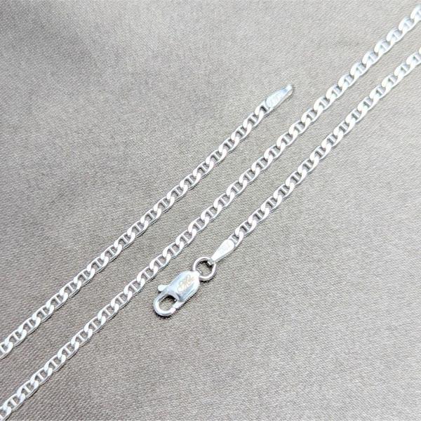 Tobillera Básica 04.420.0023.10 Plata Rodinada, Diseño de Mariner, Pulido, Plateado