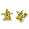 Arete Dormilona 02.282.0048 Oro Laminado, Diseño de Estrella y Hueco, Diseño de Estrella, Diamantado, Dorado