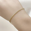 Pulsera Básica 04.213.0157.07 Oro Laminado, Diseño de Miami Cubana, Pulido, Dorado