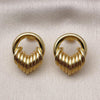 Arete Dormilona 02.282.0037 Oro Laminado, Diseño de Hueco, Pulido, Dorado