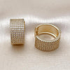 Argolla Huggie 02.283.0272.20 Oro Laminado, con Zirconia Cubica Blanca, Pulido, Dorado