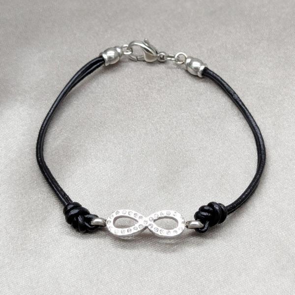 Pulsera Elegante 03.63.22135.07 Acero Inoxidable, Diseño de Infinito, con Cristal Blanca, Pulido, Acero