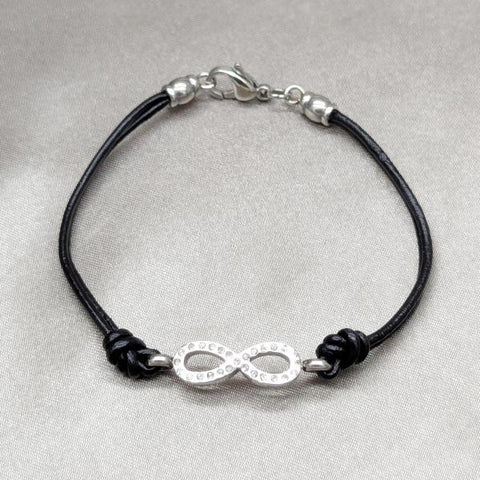 Pulsera Elegante 03.63.22135.07 Acero Inoxidable, Diseño de Infinito, con Cristal Blanca, Pulido, Acero