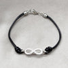 Pulsera Elegante 03.63.22135.07 Acero Inoxidable, Diseño de Infinito, con Cristal Blanca, Pulido, Acero