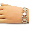 Pulsera Elegante 03.331.0326.08 Oro Laminado, Diseño de San Benito, Pulido, Dorado