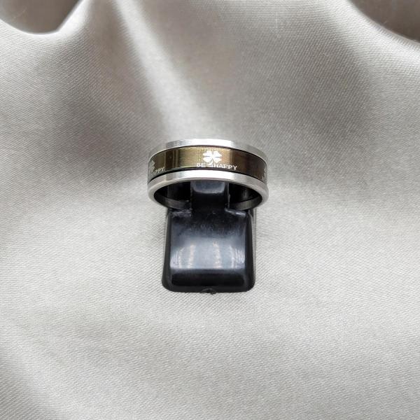 Anillo de Hombre 01.63.0657.07 Acero Inoxidable, Diseño de Trebol de Cuatro Hojas y Triple, Diseño de Trebol de Cuatro Hojas, Esmaltado Violeta, Acero