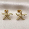 Arete Dormilona 02.282.0069 Oro Laminado, Diseño de Estrella, Mate, Dorado