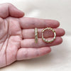 Argolla Huggie 02.283.0240.25 Oro Laminado, con Micro Pave Blanca, Pulido, Dorado