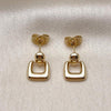 Arete Dormilona 02.283.0236 Oro Laminado, Diseño de Hebillas de Cinturon, Pulido, Dorado