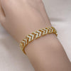 Pulsera Elegante 03.346.0025 Oro Laminado, con Micro Pave Blanca, Pulido,