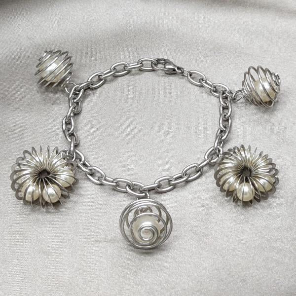 Pulsera Elegante 03.63.22127.08 Acero Inoxidable, con Perla Marfil, Pulido, Acero