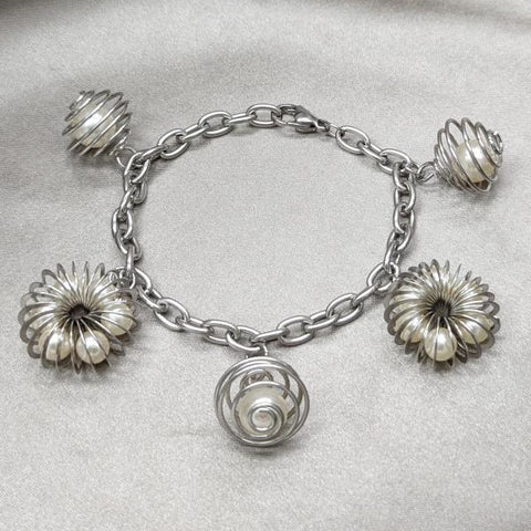Pulsera Elegante 03.63.22127.08 Acero Inoxidable, con Perla Marfil, Pulido, Acero